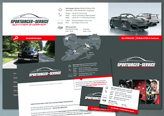 Arbeitsprobe Corporate Design für Sportwagenservice Günther und Dörner