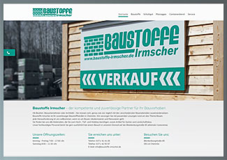 Webseite Baustoffe Irmscher Chemnitz